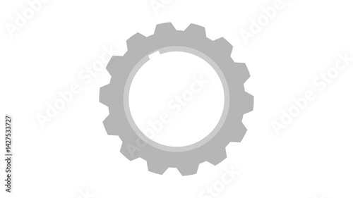gear on white background. automotive gear. machine gears. flat design. simple design. logos. machine theme. automotive theme. service theme. maintenance. simple animation. motion graphics