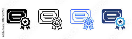 Certification icon sheet multiple style collection