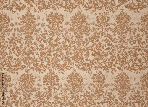Subtle beige and brown damask, ornate detail Seamless repeat pattern for elegant design , fabric texture, home decor, luxury texture