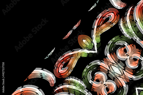 luxury traditional Indonesian Dayak batik design with aesthetic gradient background 