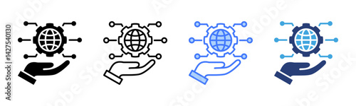 Digital Transformation icon sheet multiple style collection
