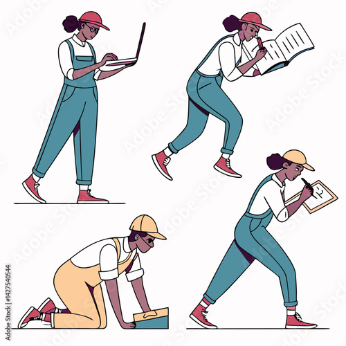 Black Woman in Overalls: Working, Studying, and Problem Solving
