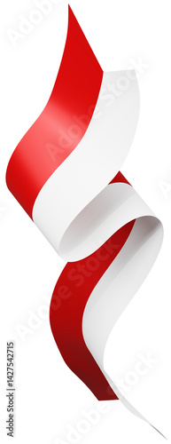 Indonesia Flag Ribbon Corner Border Illustration