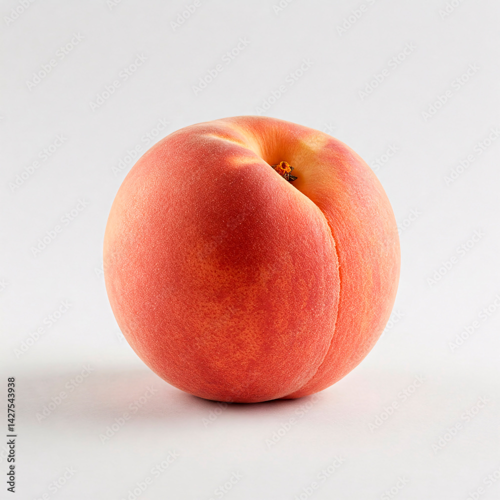 Ripe peach isolated on white background. Close up. Studio shot. Ripe peach isolated on white background. Close up. Studio shot.