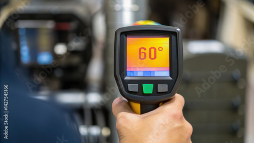 person is using temperature measuring device for maintenance tasks, ensuring accurate readings for optimal performance