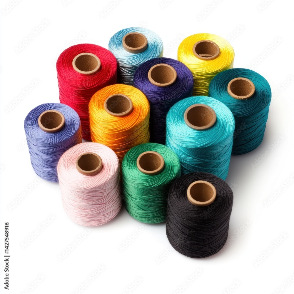 Colorful spools of thread in various vibrant hues (1) Colorful spools of thread in various vibrant hues (1)