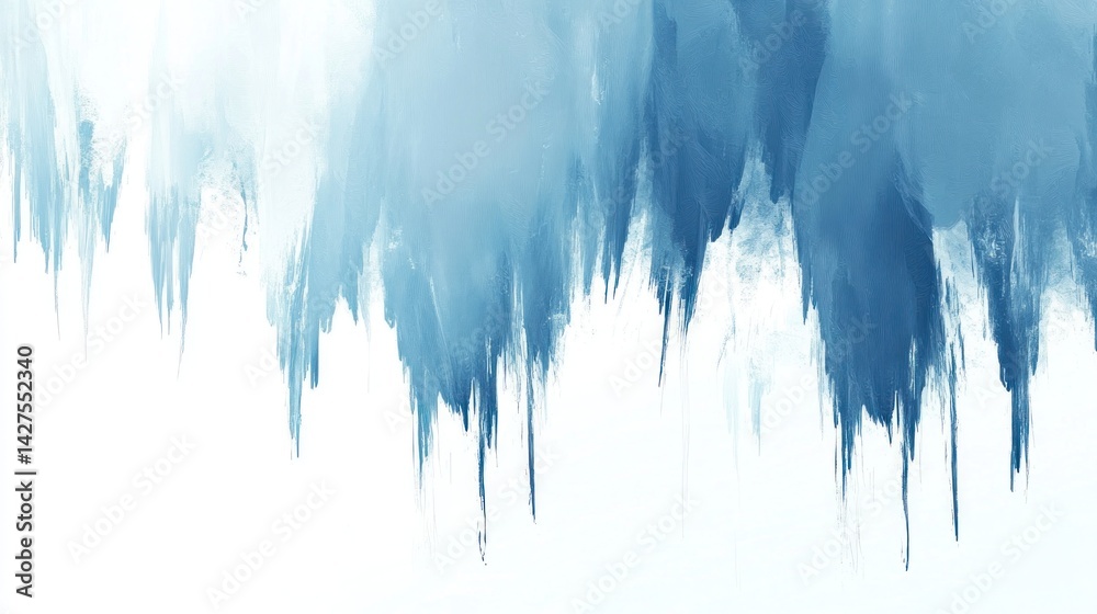 Fototapeta premium Abstract, flowing, layered, light blue and dark blue paint strokes