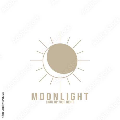Moon Sun Mosaic abstract icon vector illustration template design