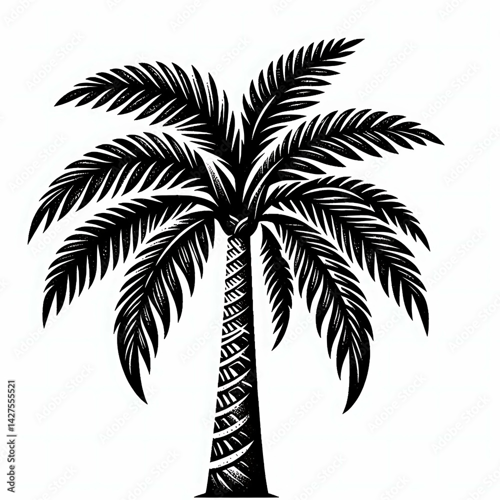 Obraz premium Monochrome Palm Tree Illustration perfect for corporate annual report designs