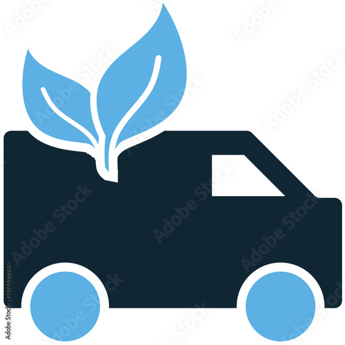 Green logistics icon vector for sustainable transport, eco supply chains, and emission reduction. Ideal for recycling systems, carbon management, and environmental shipping services.