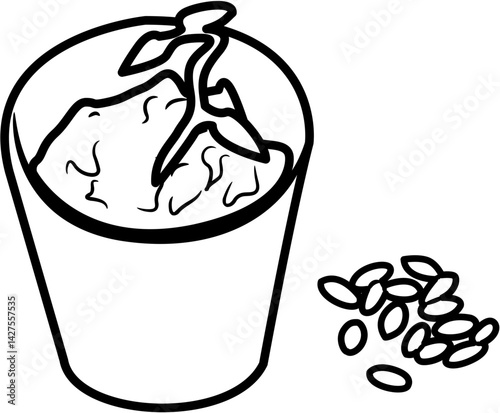 seeding backyard gardening equipment coloring page