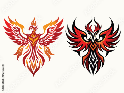 Tribal tattoo design with wings, a vector illustration of a black tribal eagle with spread wings, is a strong symbol and artful tattoo design