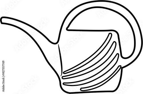 watering can backyard gardening equipment coloring page
