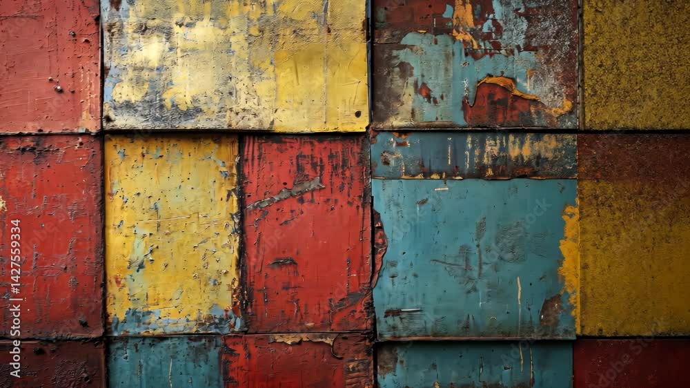 Colorful rusted metal wall texture