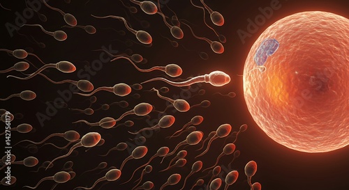 Sperm Fertilizing Egg Cell Human Reproduction Biology Science