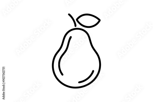 Simple outline pear fruit icon vector illustration