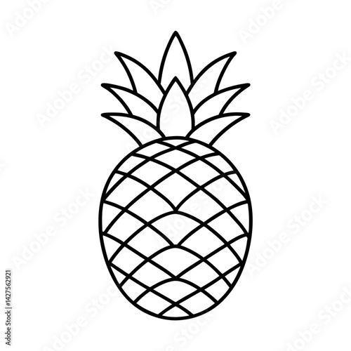 
Simple Outline Drawing of a Pineapple