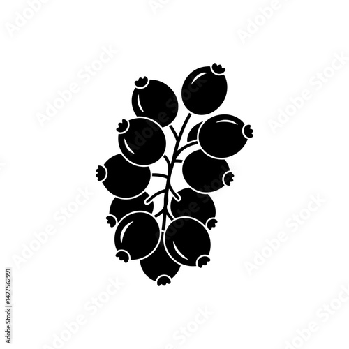 
Currant Berries Silhouette Vector Illustration