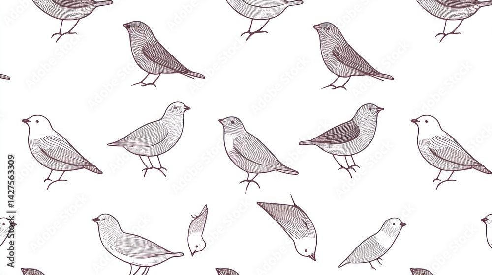Fototapeta premium Cute birds pattern