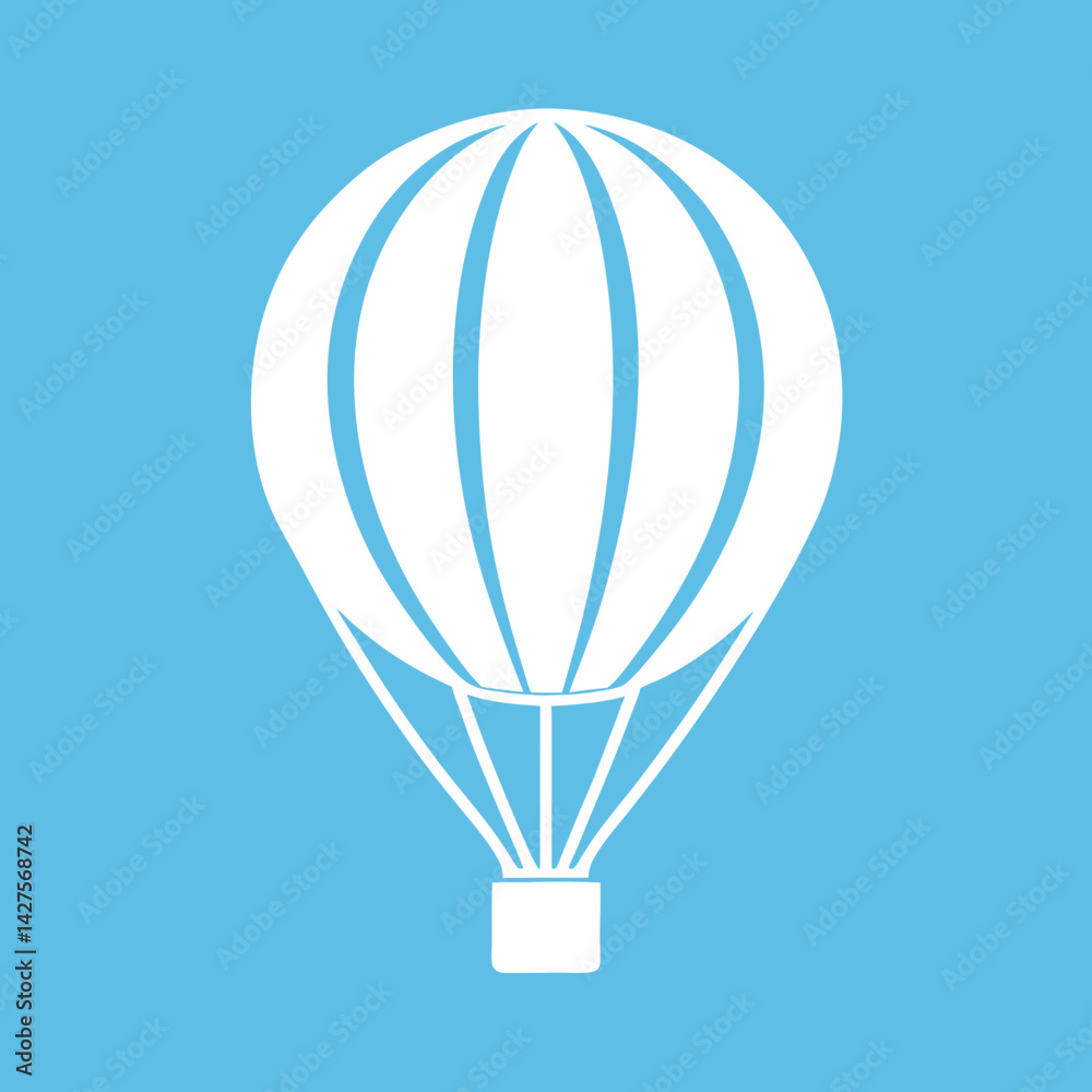 Obraz premium Minimalist Hot Air Balloon Icon