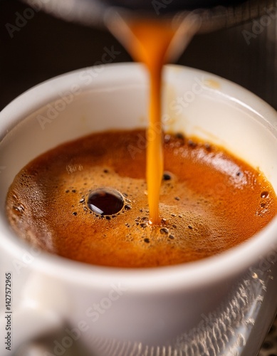 Espresso pouring into cup