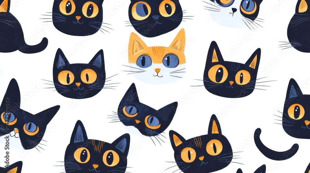 Cute cat heads pattern Cute cat heads pattern