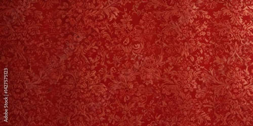Luxurious red damask pattern, opulent floral details , image, silk, damask