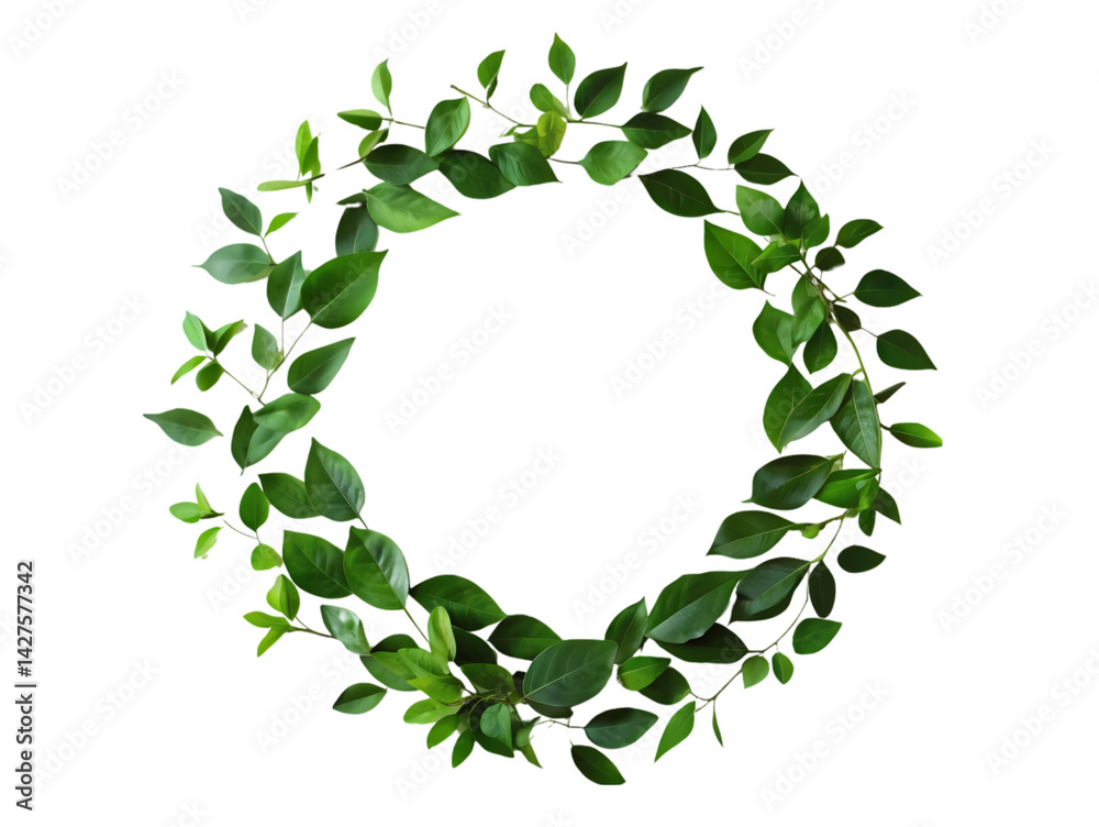 Green Leaf Wreath Frame: A Perfect Natural Border Green Leaf Wreath Frame: A Perfect Natural Border