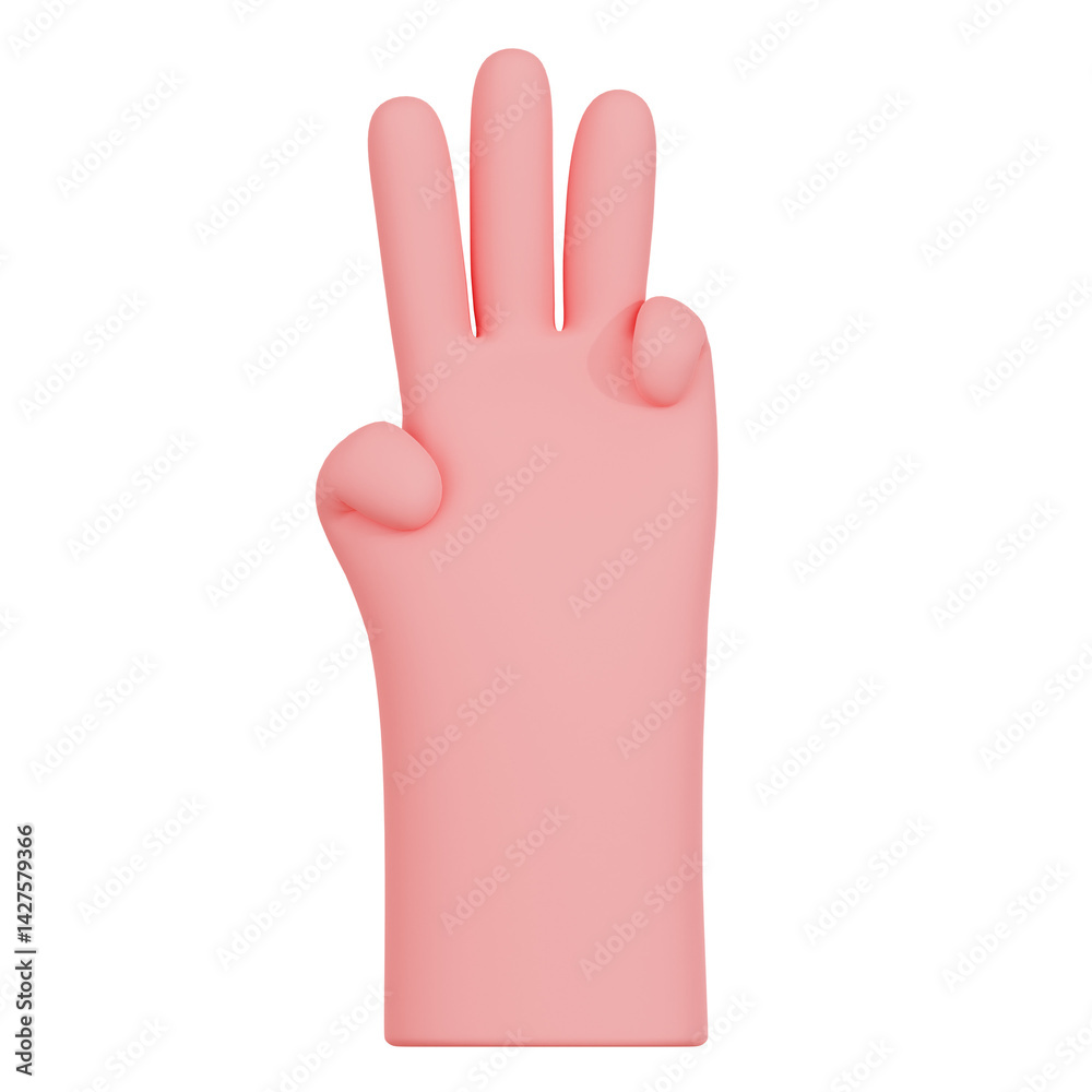 3D THREE FINGER HAND GESTURE 3D THREE FINGER HAND GESTURE