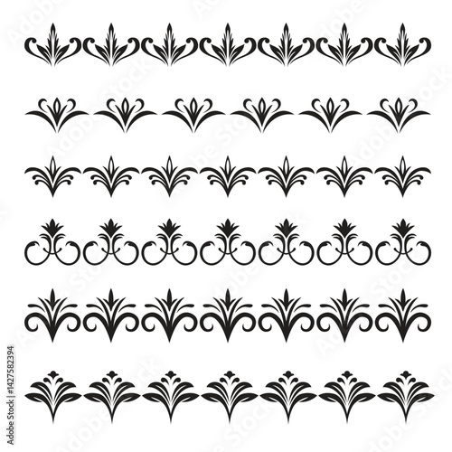 Filigree Ornament Borders Vector Illustration