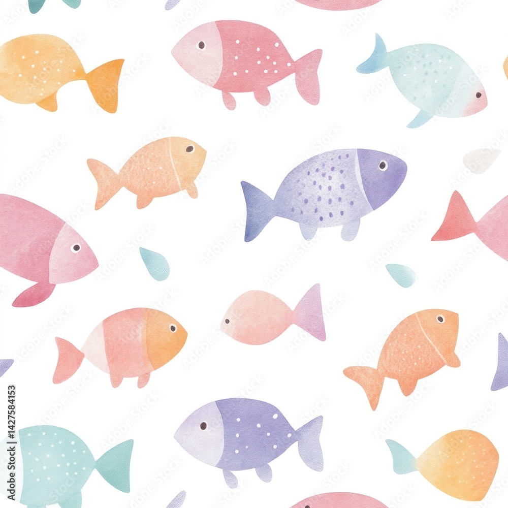 Colorful fish pattern on white background (2) Colorful fish pattern on white background (2)