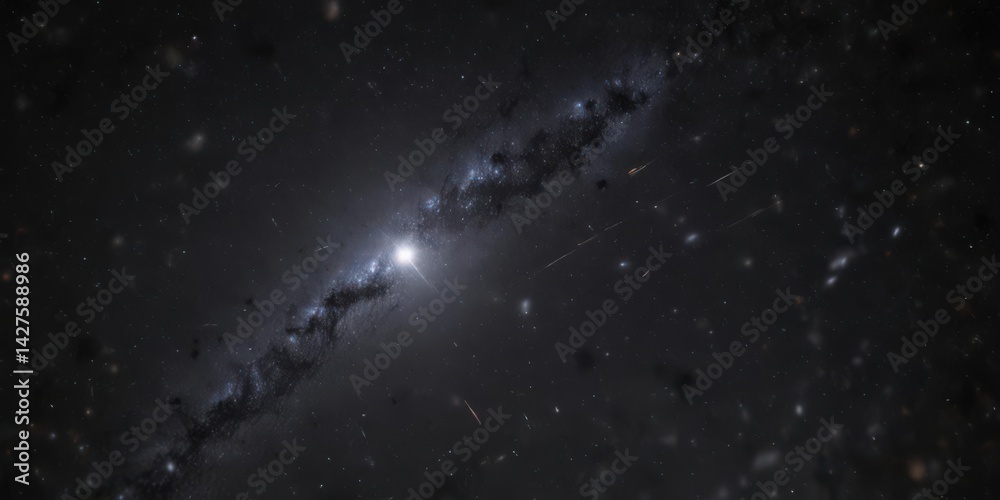 Fototapeta premium Twinkling stars scattered across a deep black galaxy , deep sky, constellations, night photography