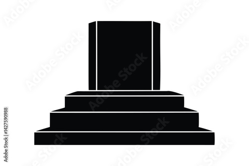 A podium silhouette on white background