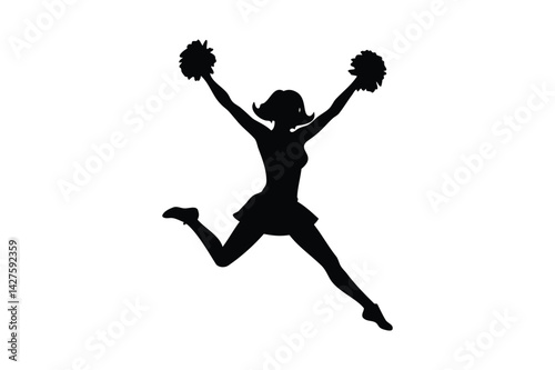 Cheerleader jumping silhouette