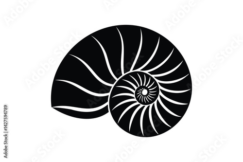 Nautilus shell icon silhouette