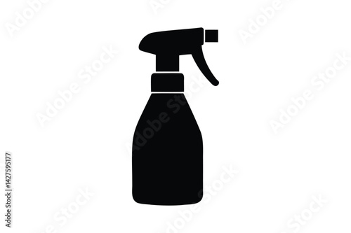 Pressure spray bottle icon silhouette on white background