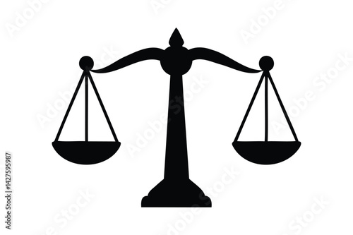 Scales Libra icon silhouette on white background
