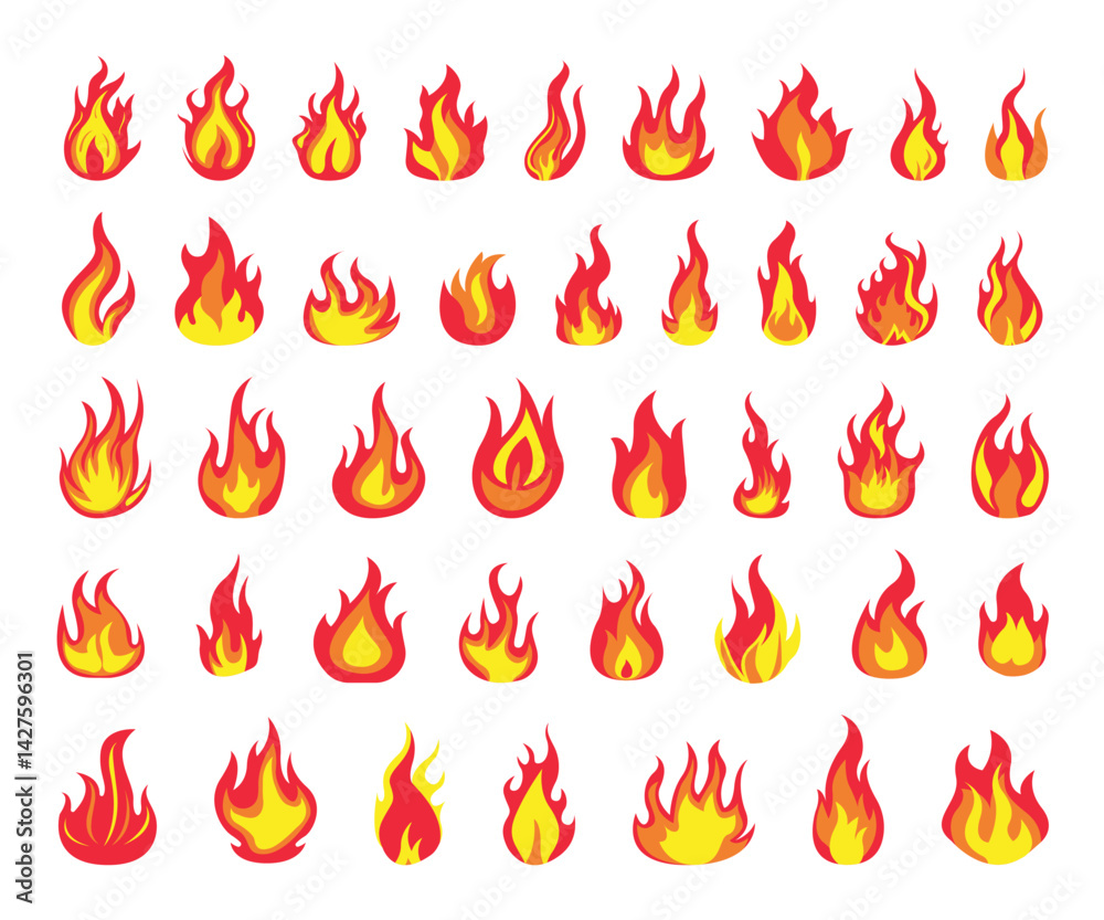 Vector Flame and Fire Collection Illustration for Creative Design Projects Vector Flame and Fire Collection Illustration for Creative Design Projects