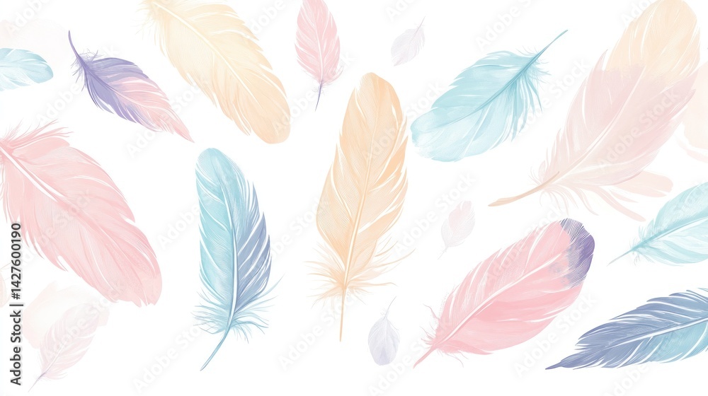 Obraz premium Pastel feather graphic design