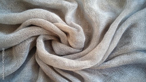 Swirling Grey Fabric Texture Soft with Elegant Drape.
