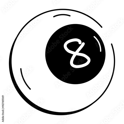 A sketchy style icon of the billiard ball
