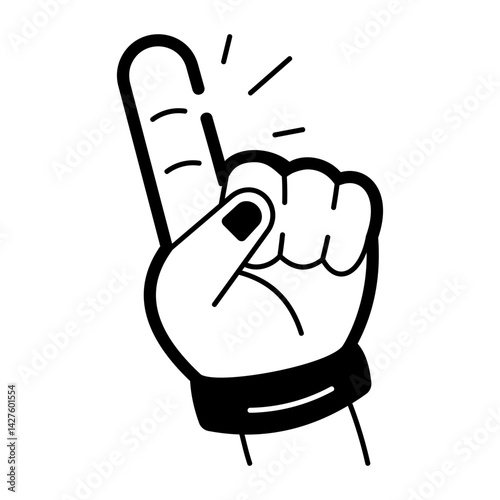 Hand drawn style icon of foam finger
