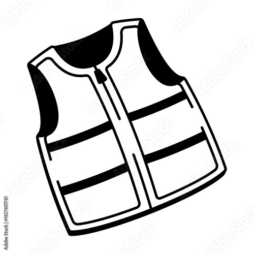 Sketchy style icon showing sports vest

