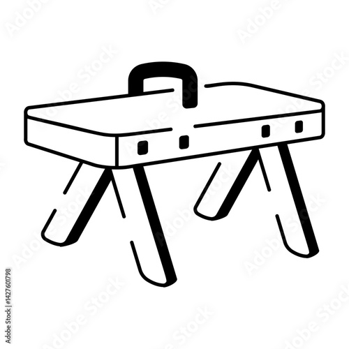 Hand drawn icon showing a vaulting table

