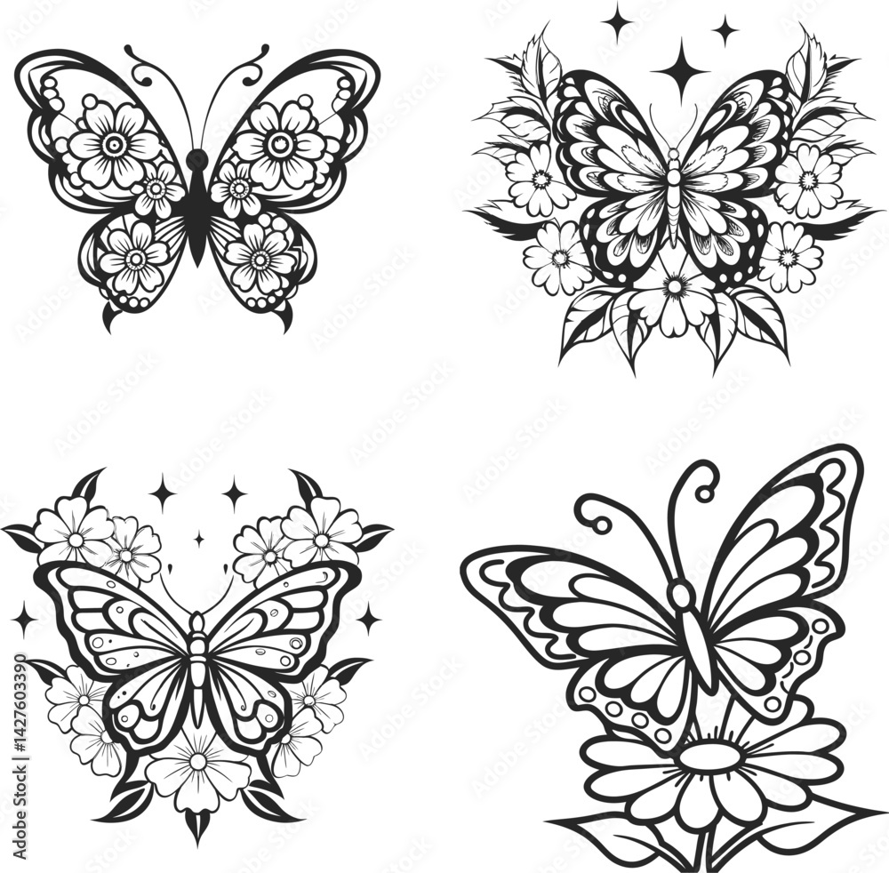 Fototapeta premium Floral Butterfly