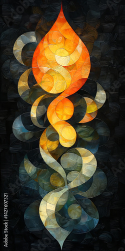  Abstract Flame Design with Circular Patterns