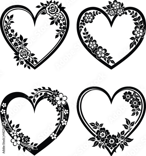 Floral Custom Heart svg