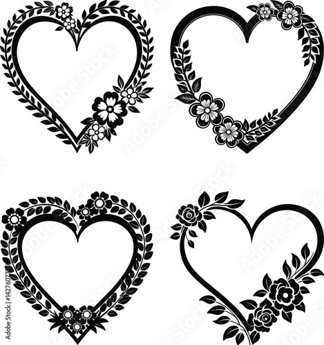 Floral Custom Heart svg