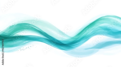 Wallpaper Mural Abstract teal wave design Torontodigital.ca