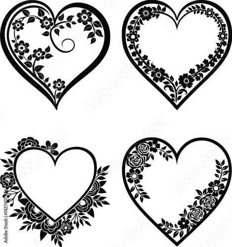 Floral Custom Heart svg
